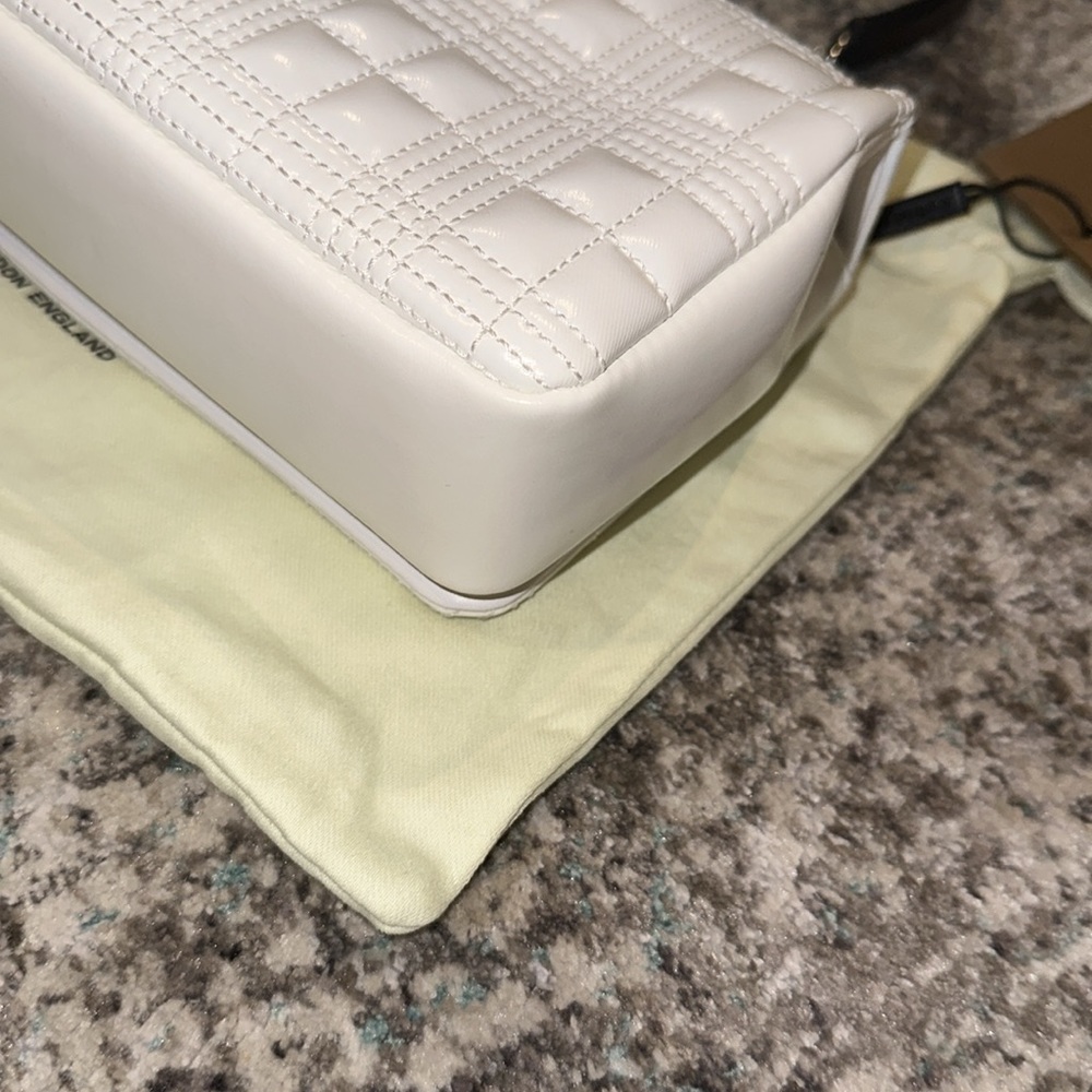Burberry Limited Patent Quilted Horseferry Print Small Lola Bag in White NWT - Picture 11 of 17